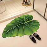 tapis vert feuille moderne respectueux environnement caoutchouc rapide séchage salle bain