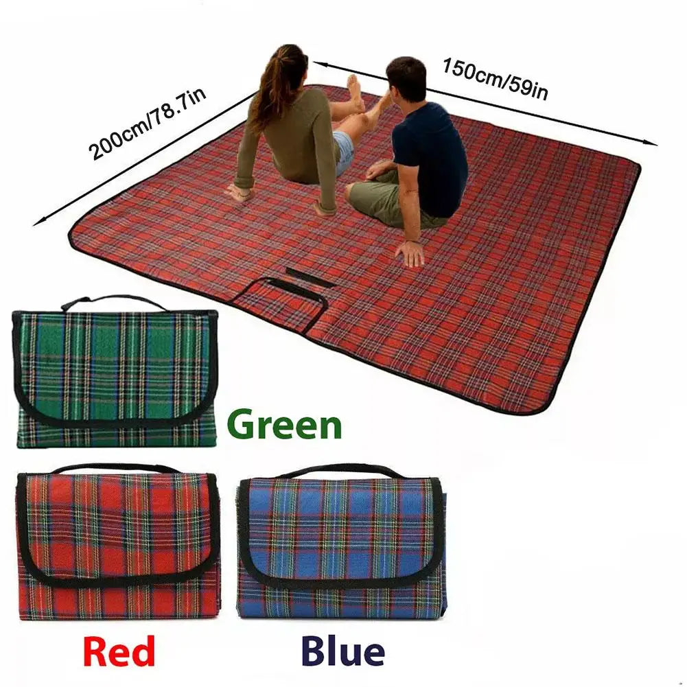 tapis pique nique rouge vert bleu carreaux écossais moderne eva poignée portable camping plage