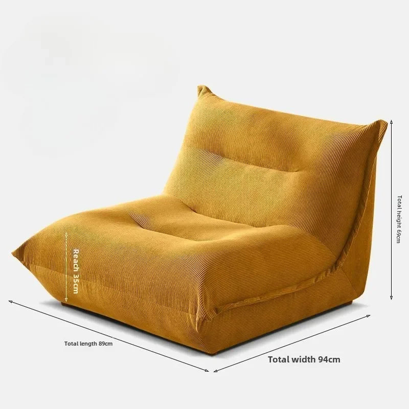 fauteuil inclinable vert olive corduroy moderne coussin d'appoint dimension 89x94x69 cm