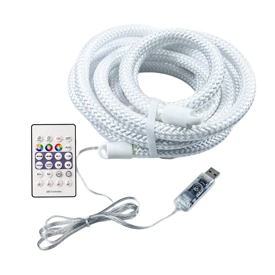 ruban led flexible multicolore maille moderne clips contrôleur distance câble usbRGBO