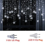guirlande lumineuse flocons neige étoiles multicolore blanc rouge vert bleu décoration noël festive chambre
