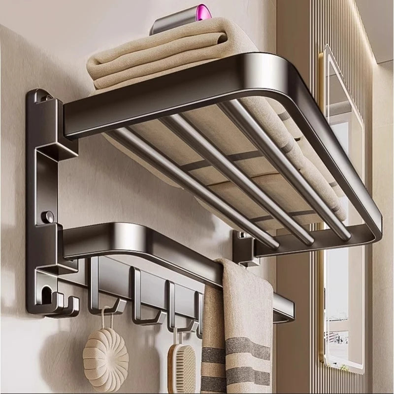 porte serviettes mural aluminium gris moderne serviettes coton brosse dents brosse toilette fixations vis