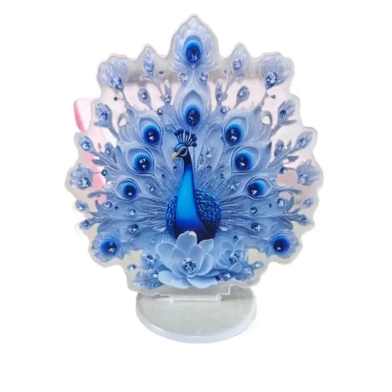 décoration murale paon bleu plumes strass fleurs blanches chambreOpaque objet