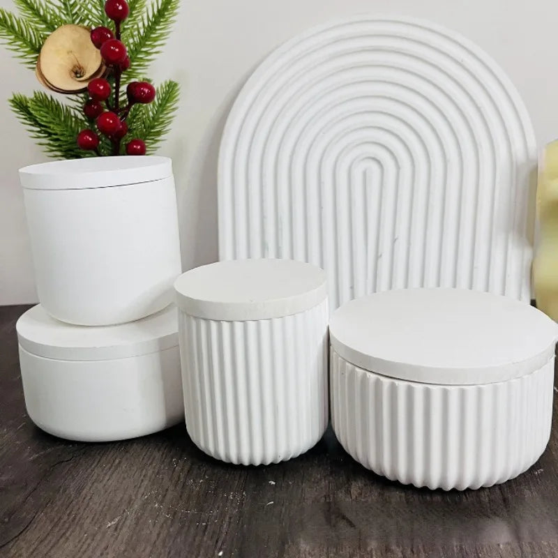 boîtes bijoux silicone blanc rayures verticales modernes couvercles
