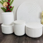 boîtes bijoux silicone blanc rayures verticales modernes couvercles