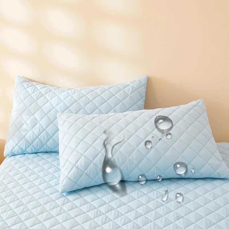 taies d'oreiller imperméables 50x75cm polyester motif géométrique gris clair modernes maison lits pièces