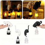 lampe table led noir blanche lanterne animal chat moderne minimaliste clips