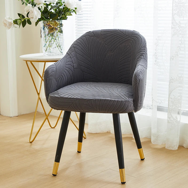 housse fauteuil moderne imprimé feuilles couleur gris orange vert élasthanne polyester amovible lavable