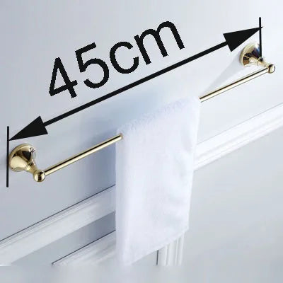 porte serviettes mural or chrome lisse brillant classique vis fixé serviette blanche