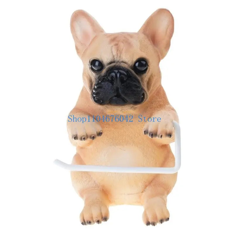 porte rouleau papier toilette forme chien peluche blanc decoratif résine facile nettoyer classique