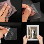 porte photos autocollant transparent moderne rond blanc 10pcs PVC