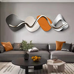 lampe murale moderne abstraite couleurs gris noir orange métallique effets lumineux chambre salon