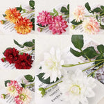Dahlia artificiel moderne fleur pompon rouge rose blanc orange décoration intérieure maison(cube) 76cm