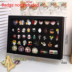 présentoir porte badges acrylique réutilisable contemporain bois marron noir clips badges