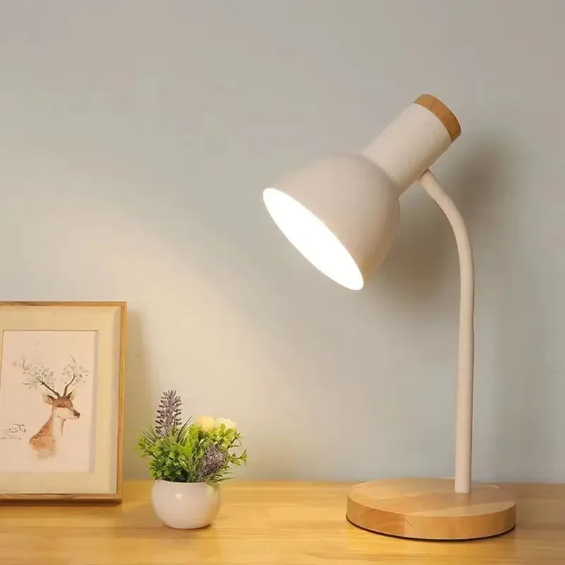 lampe table bois fer pliable nordique moderne lecture salon chambre