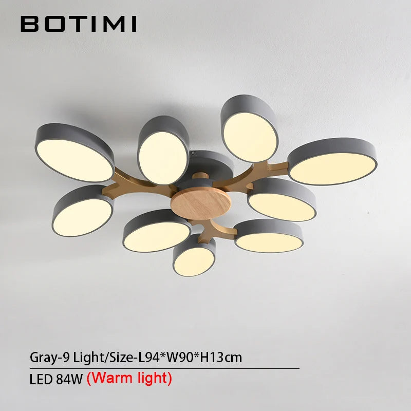 plafonnier moderne blanc bois éclairage led surface montée flux lumineux 249 2000 mètres carrés