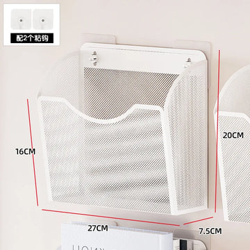 porte documents mural blanc moderne maille fine clips suspension chambre rangement articles divers