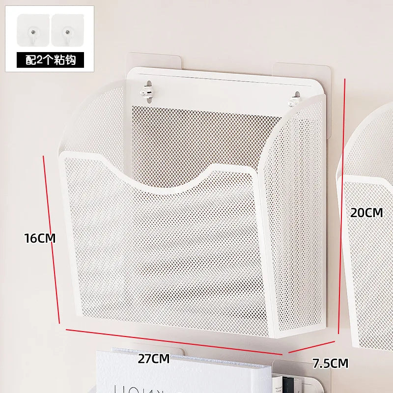 porte documents mural blanc moderne maille fine clips suspension chambre rangement articles divers