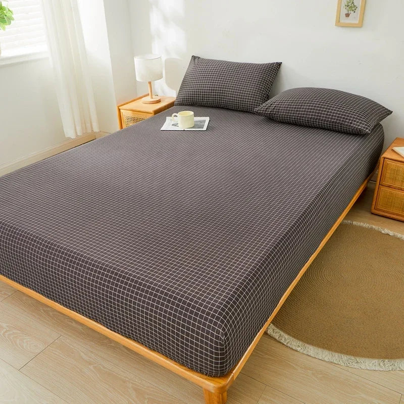 housse matelas gris uni extensible anti acariens lit double coton polyester moderne