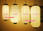 lanternes suspendues traditionnelles rayées opaques blanc rouge passe câble noir restaurant spa decoration
