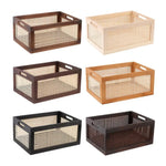 paniers rangement bois tressé brun foncé poignées rangement organisation respectueux environnement