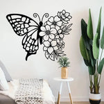 autocollant mural papillon fleur noir minimaliste chambre enfant décoration intérieure stickers adhésifs