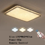 plafonnier led moderne cristaux brillants blanc doré élégant télécommande grande taille verre