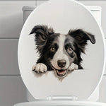 sticker mural border collie adhésif animal compagnie moderne chambre toilette décoration intérieur vinyle pvc