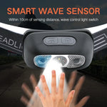 lampe frontale led noire rechargeable usb camping randonnée urgence poissons moderne pratique
