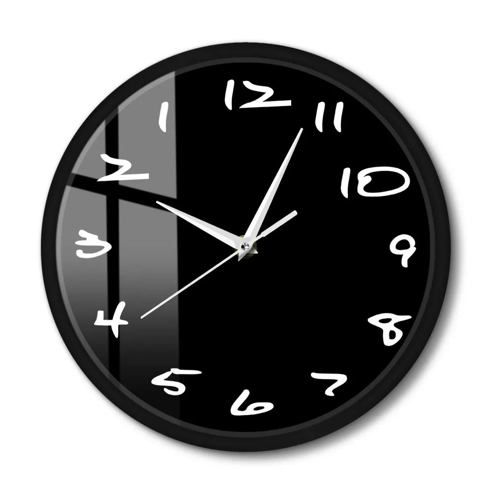 horloge murale moderne minimaliste noir aiguille quartz séparée face unique télécommande chambre salon