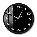 horloge murale moderne minimaliste noir aiguille quartz séparée face unique télécommande chambre salon
