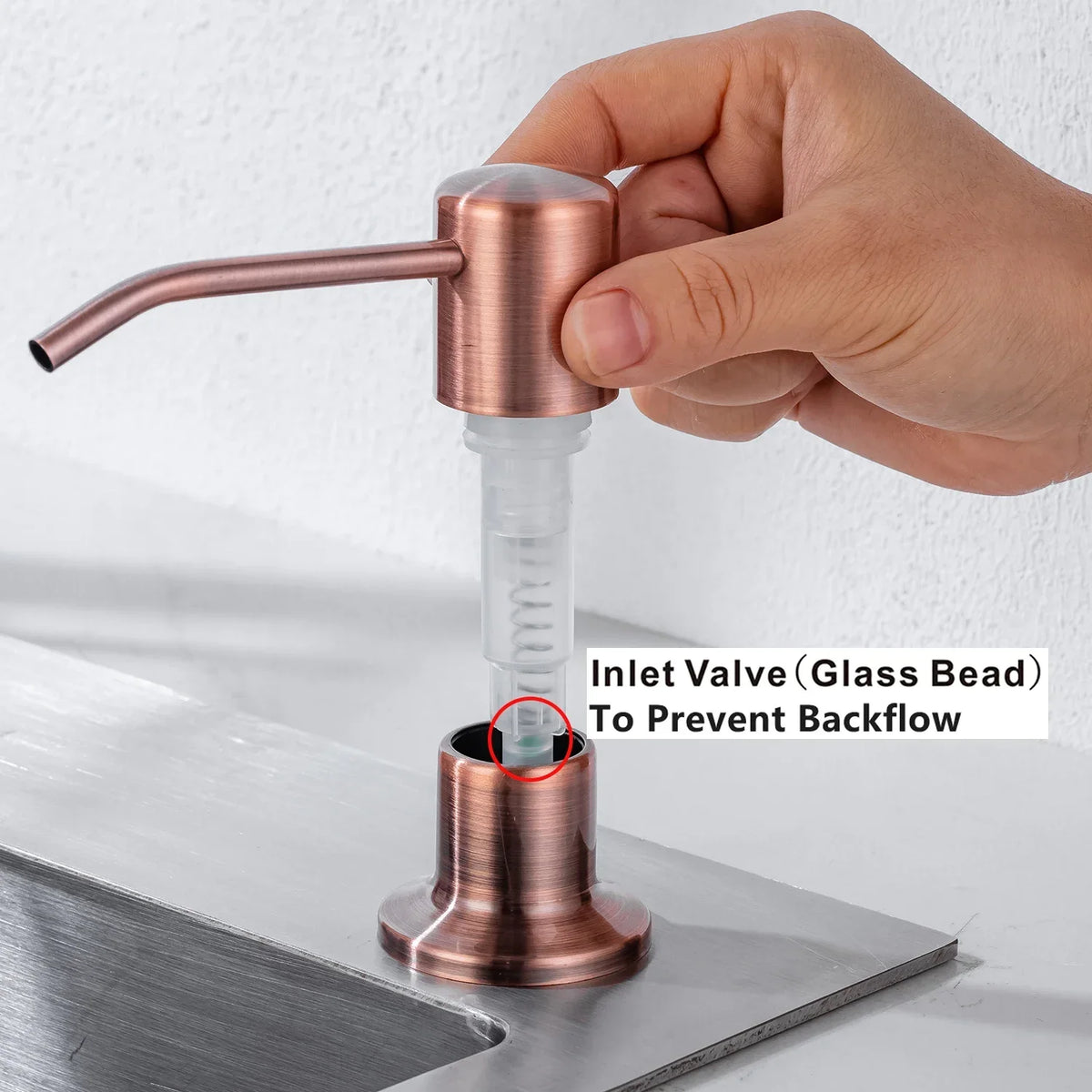 distributeur savon liquide main acier inoxydable bouteille pe 500ml rotatif bronze chrome moderne cuisine