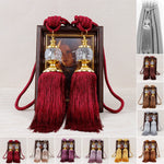 pompons rideaux classiques rouge beige violet gris or coton chanvre rubans uni opaques
