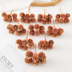 décoration festive cônes pin artificiels argenté doré rose pâle extérieur mariage noël
