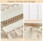 rideaux bohèmes semi translucides beige patchwork franges intérieur moderne