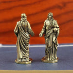 statues jesus sacre coeur bronze doré sculptures detailles traditionnelles decor religieux ornement maison figurines