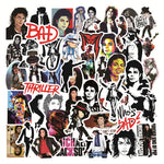 stickers michael jackson noir blanc silhouettes bad thriller adhésifs graphiques illustrés posés collectionné or