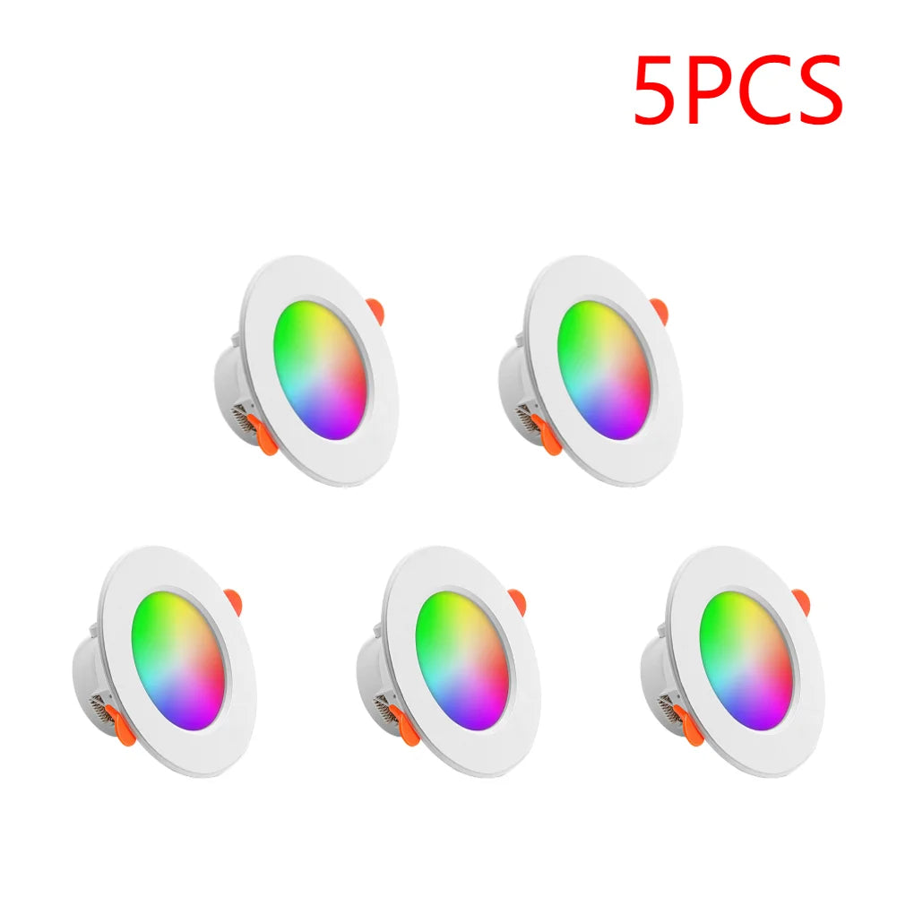 Spot LED Blanc Multicolore Compatible Bluetooth Fixation Vis Moderne 10W 113x50mm