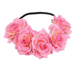 couronne fleurs artificielles bohème multicolore élastiquée femmes fêtes