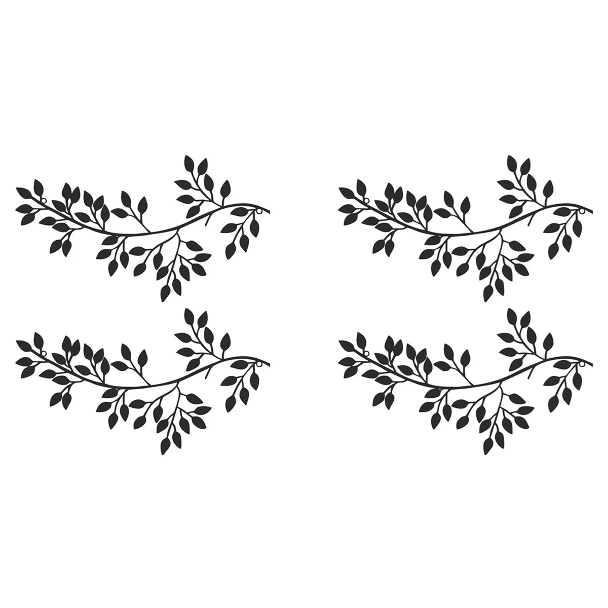 décoration murale branche artificielle feuilles simples minimaliste noir sculptural fixations invisibles