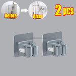 clips rangement adhésifs balai aspirateur moderne blanc gris multifonctionnalité stockage mur