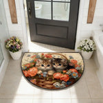 tapis d'entrée antidérapant chatons mignons motifs floraux moderne multicolore rouges verts bleus noirs 40x60cm