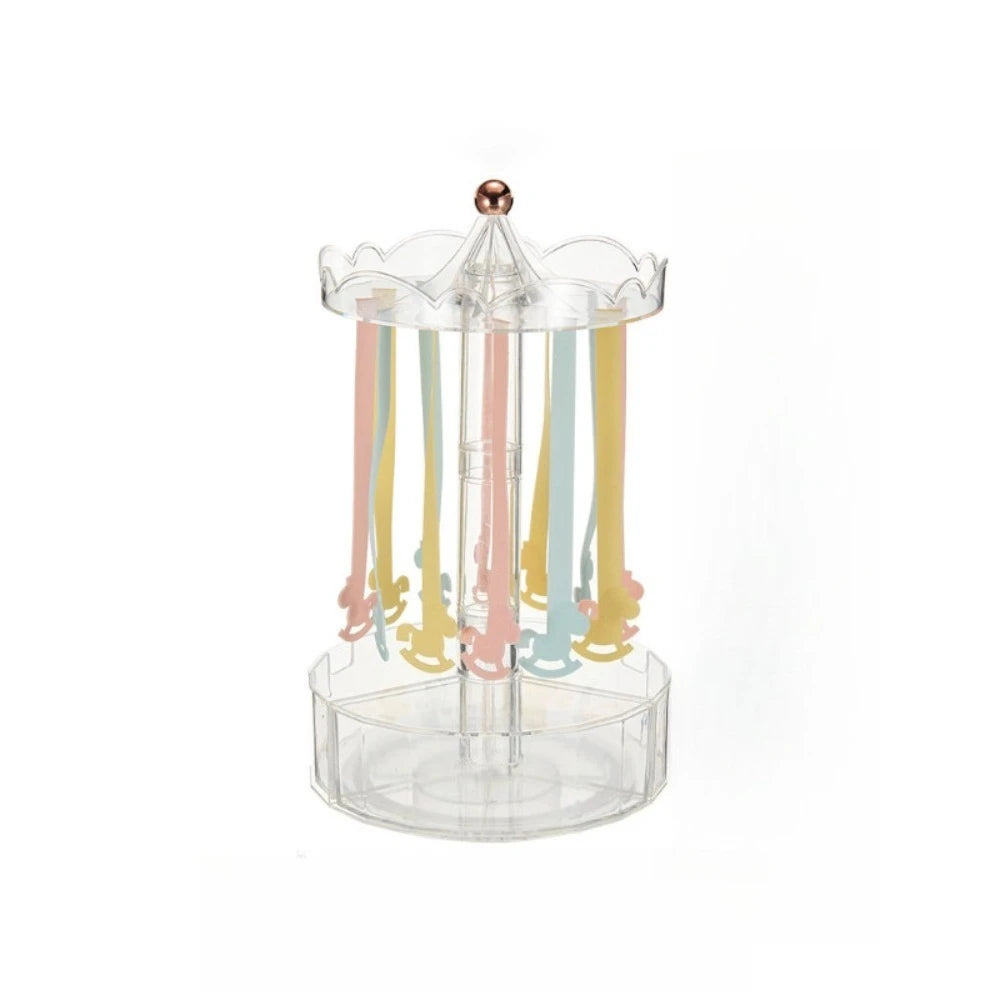 rangements transparent rotatif accessoires cheveux pinces élastiques bracelets compartiments girly