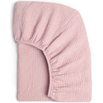 drap housse berceau coton rayures horizontales beige marron clair vert pastel rose pâle gris