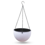 cache pot suspendu moderne hexagonal noir blanc orange gris chaîne métallique