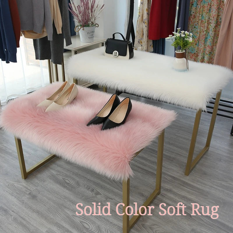 tapis shaggy fourrure douce moderne décoration chambre salon tapis peluche blanc rose gris jaune