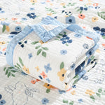 couverture bébé coton imprimé animaux lézard dino lapin blanc bleu gris orange