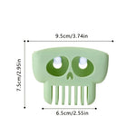 porte savon crâne stylisé rose vert pastel adhésif moderne humoristique savon brosse tasse
