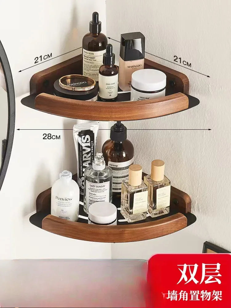 étagères salle bain modernes rustiques bois aluminium non perforées installer murales serviettes brosse dents