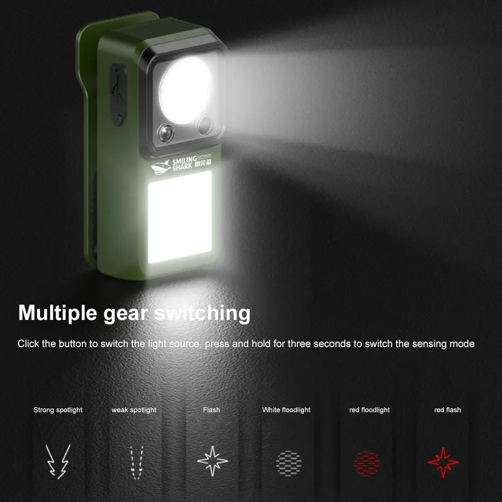 lampe torche led rechargeable vert noir compact moderne clips aimants